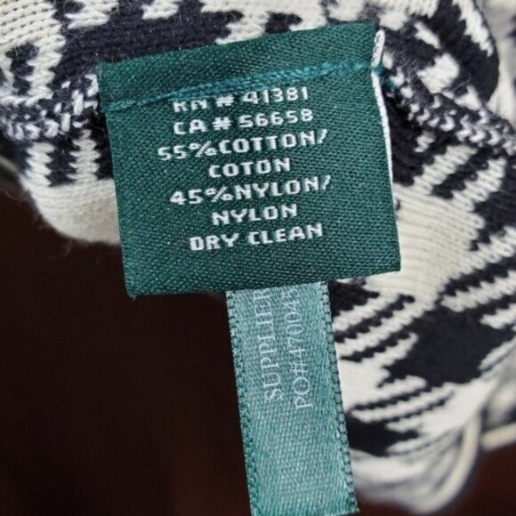 Lauren Ralph Lauren Womens Ivory Black Checkered Plaid Knit Sweater Dress Size M - Picture 8 of 9